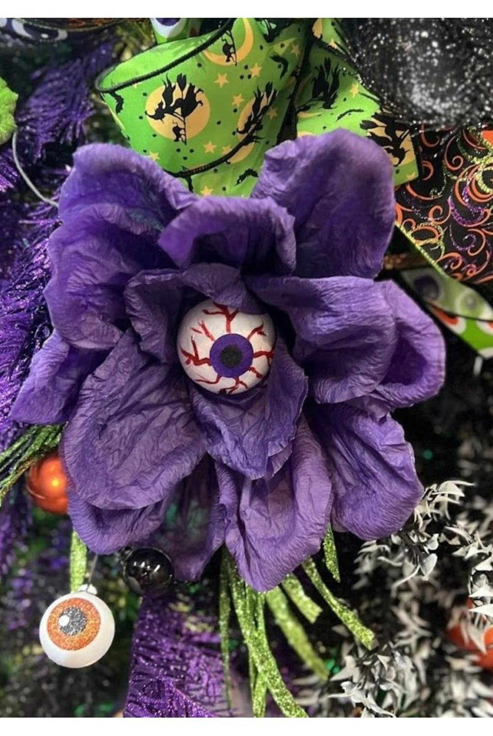 19" Paper Rose Eyeball Stem: Purple
