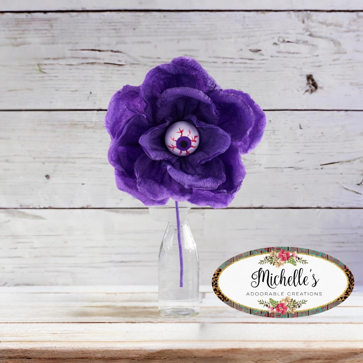 Shop For 19" Paper Rose Eyeball Stem: Purple