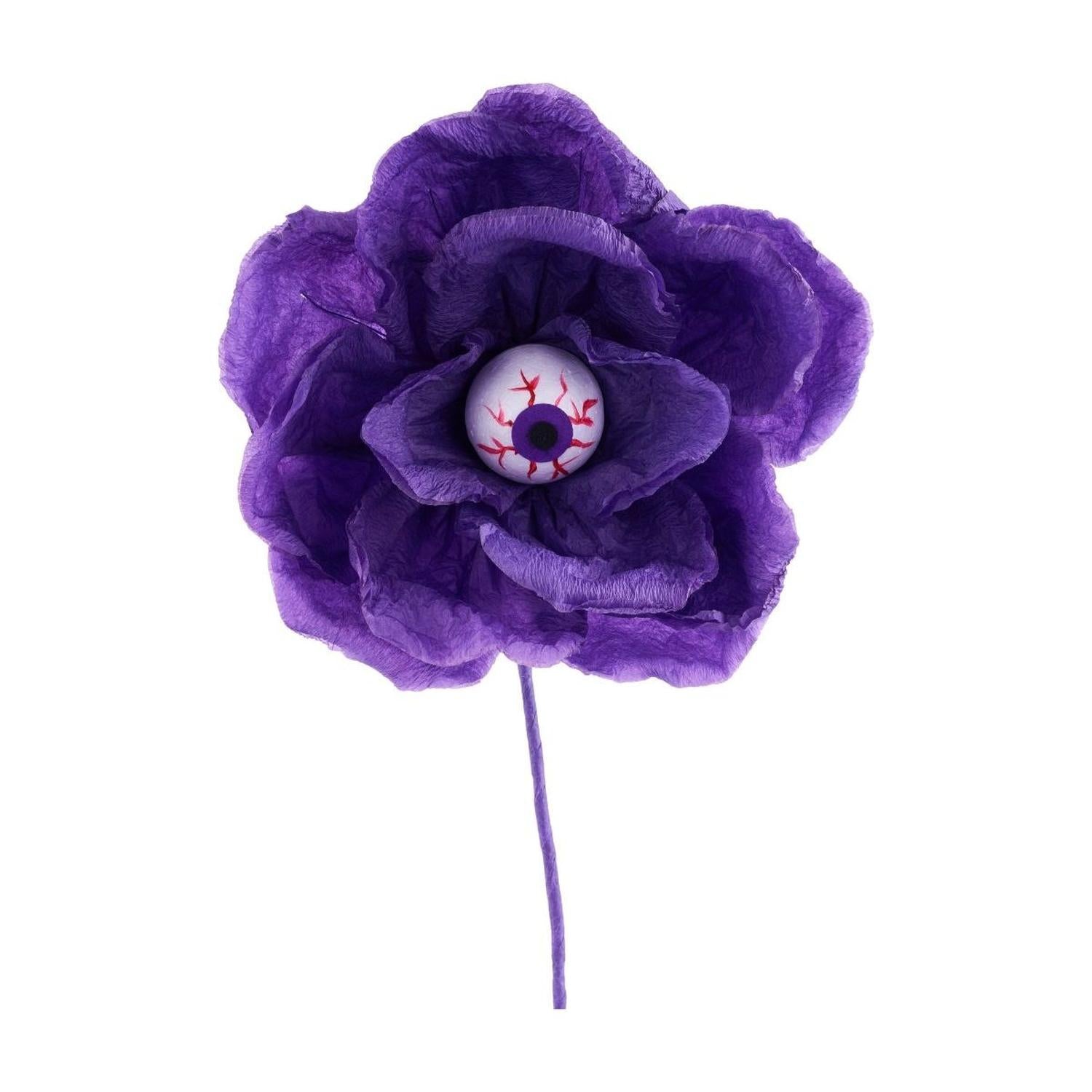 Shop For 19" Paper Rose Eyeball Stem: Purple