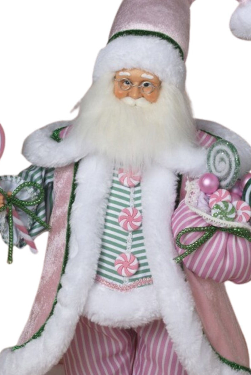Shop For 19" Pink Pastel Christmas Santa Figure