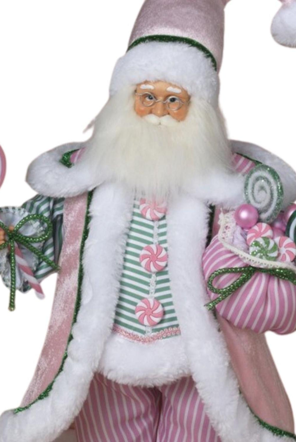 19" Pink Pastel Christmas Santa Figure