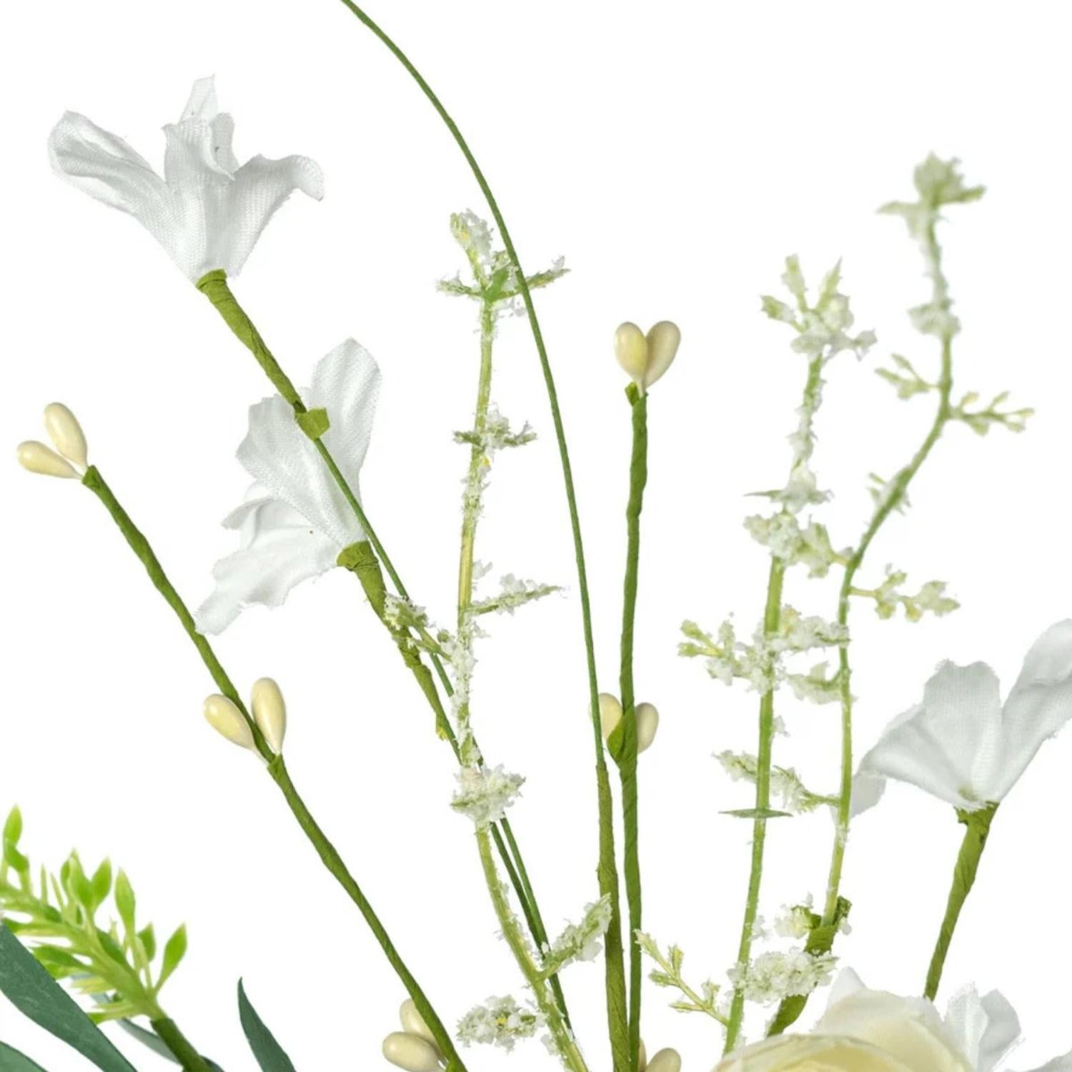 Shop For 19" Rose Hydrangea Flower Spray: White/Cream