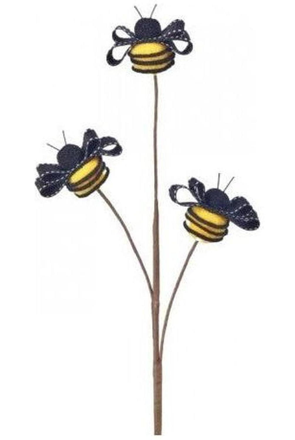 19" Spring Ribbon Bee Pick