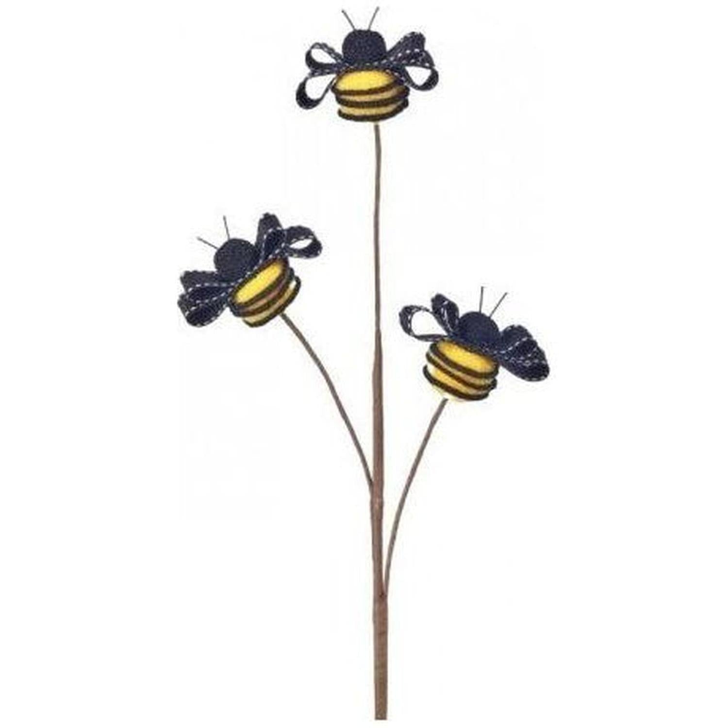 19" Spring Ribbon Bee Pick