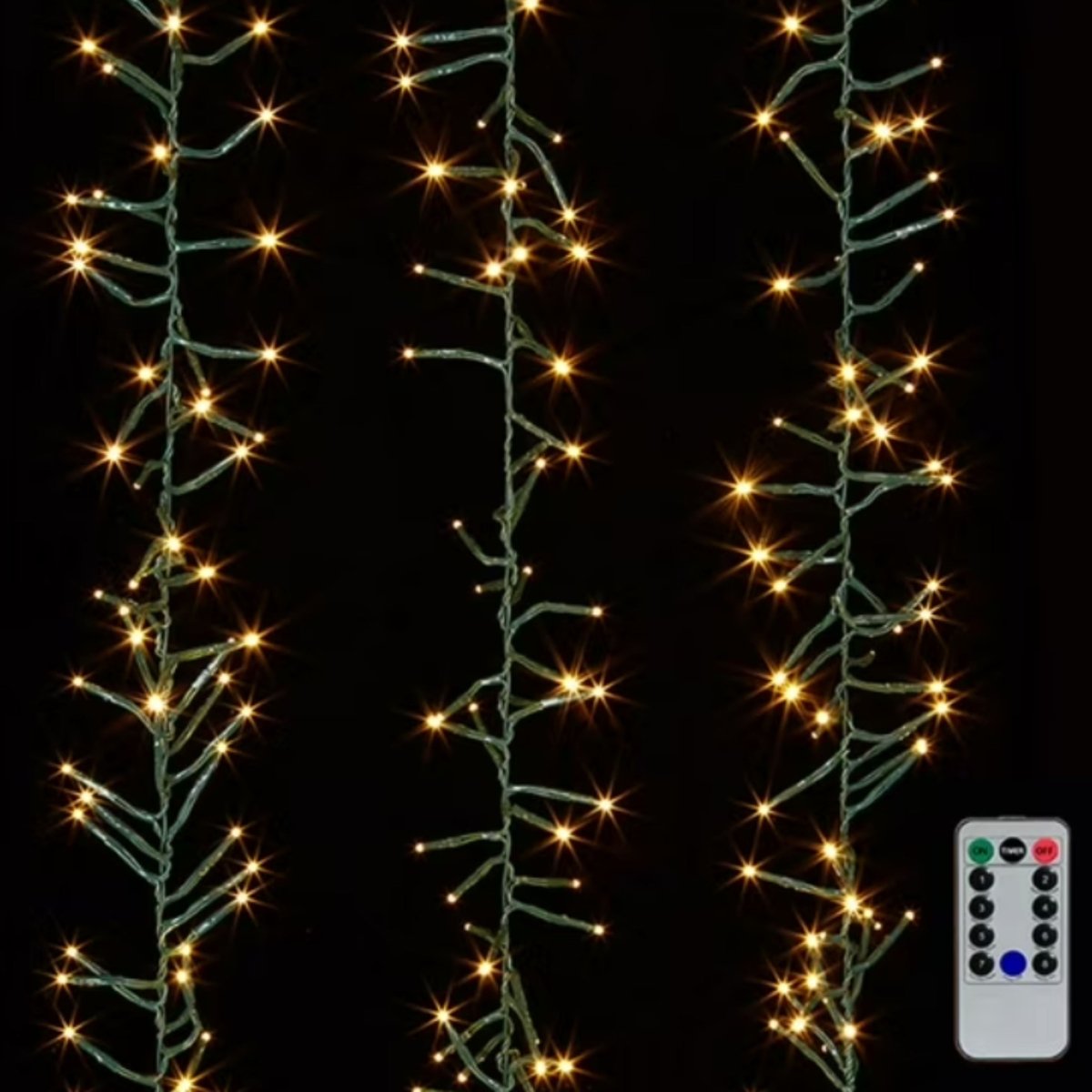 Shop For 19.6' Cluster Lights Green Wire: White Lights