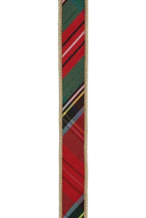 Shop For 1in Bold Christmas Plaid Gold Backing Ribbon (10 Yards)
