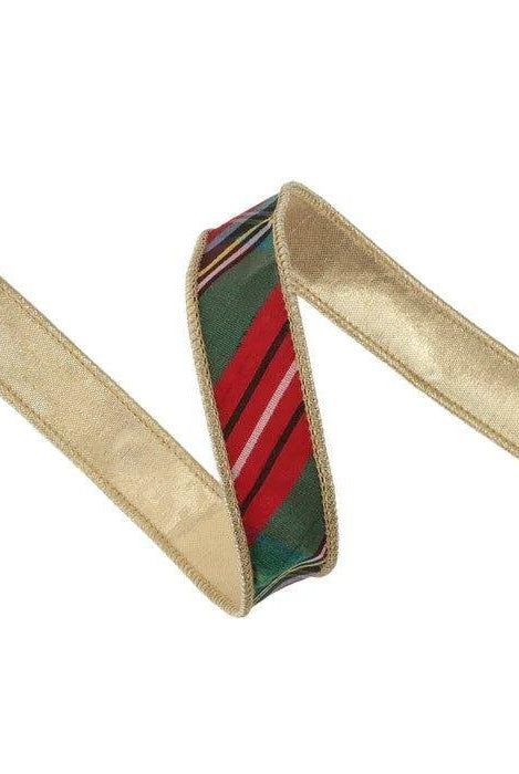 Shop For 1in Bold Christmas Plaid Gold Backing Ribbon (10 Yards)