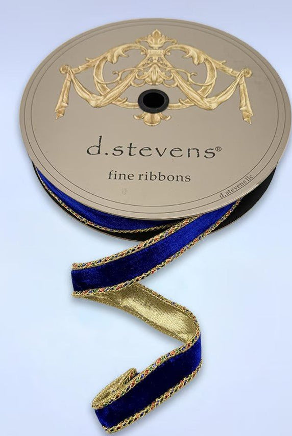 Shop For 1in Cobalt Blue Velvet Ribbon: Braided Trim (10 Yards)