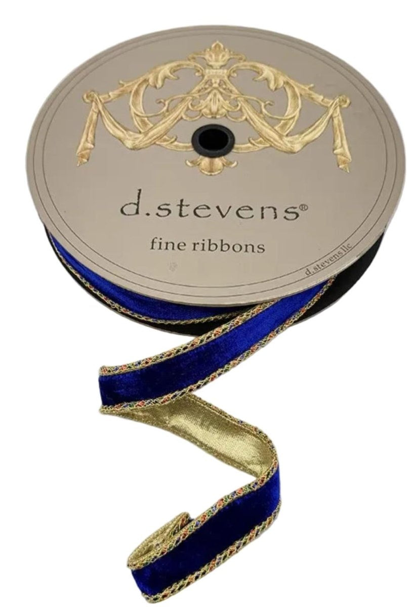 Shop For 1in Cobalt Blue Velvet Ribbon: Braided Trim (10 Yards)