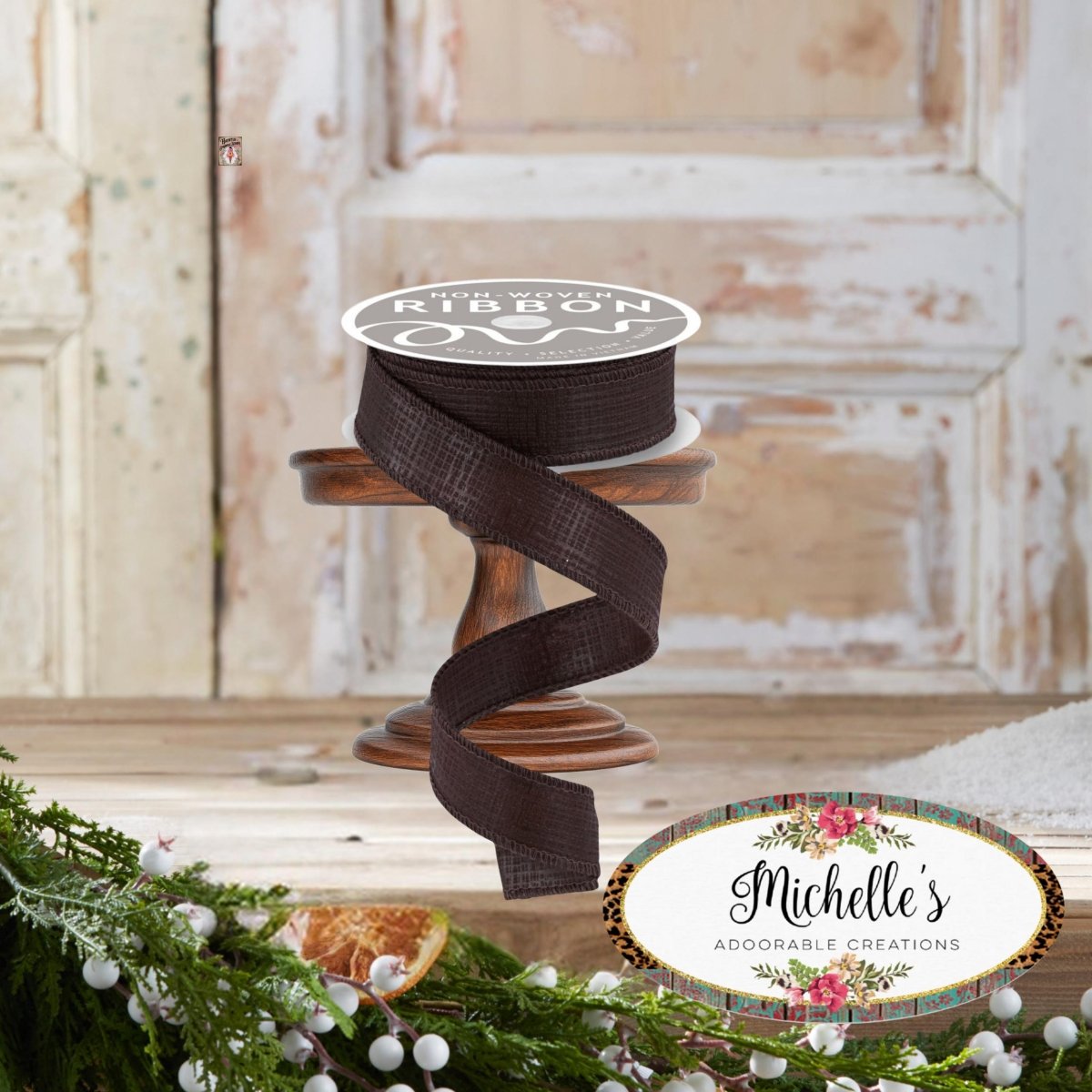 Shop For 1in Cross Hatch Ribbon: Brown (10 Yards)