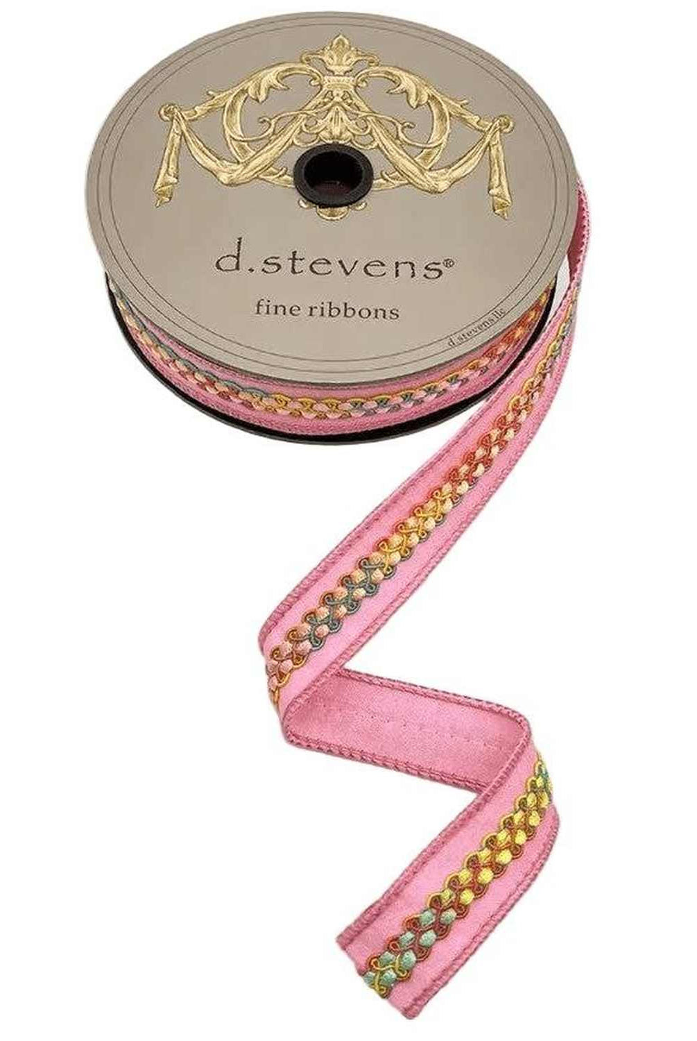 Shop For 1in Dupion Center Braid Ribbon: Pink (10 Yards)