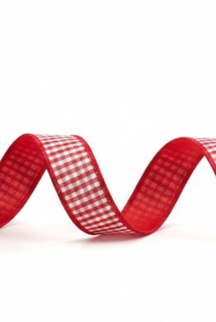 Shop For 1in Faux Dupion Mini Check Ribbon: Red/White (10 Yards)