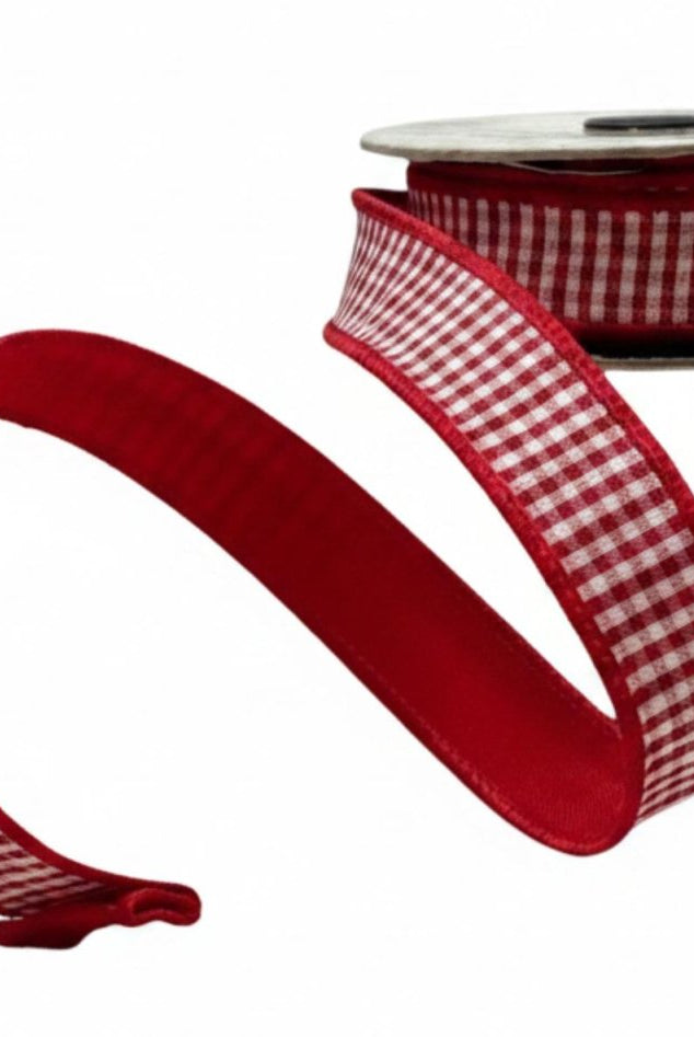 Shop For 1in Faux Dupion Mini Check Ribbon: Red/White (10 Yards)