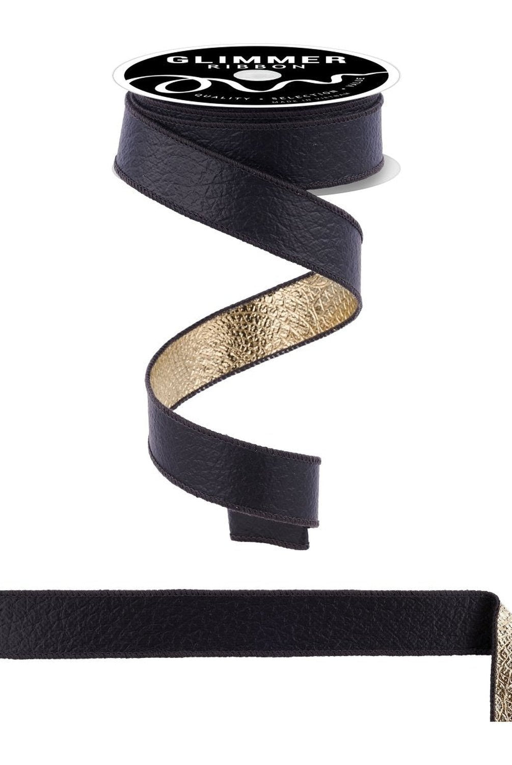 Shop For 1in Ice Crackle Scale Fused Ribbon: Black/Gold (10 Yards)