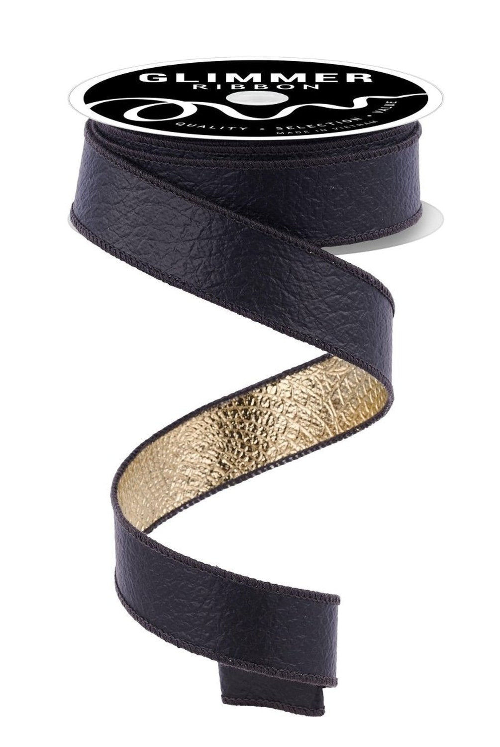 Shop For 1in Ice Crackle Scale Fused Ribbon: Black/Gold (10 Yards)