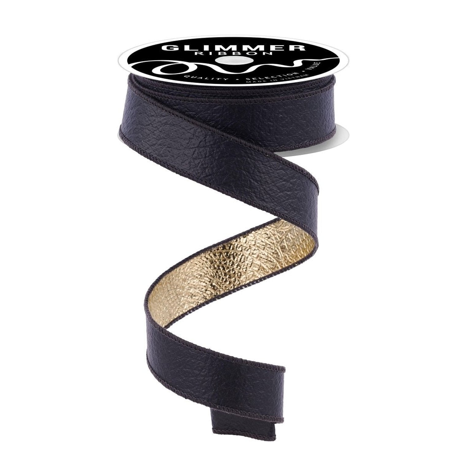 Shop For 1in Ice Crackle Scale Fused Ribbon: Black/Gold (10 Yards)
