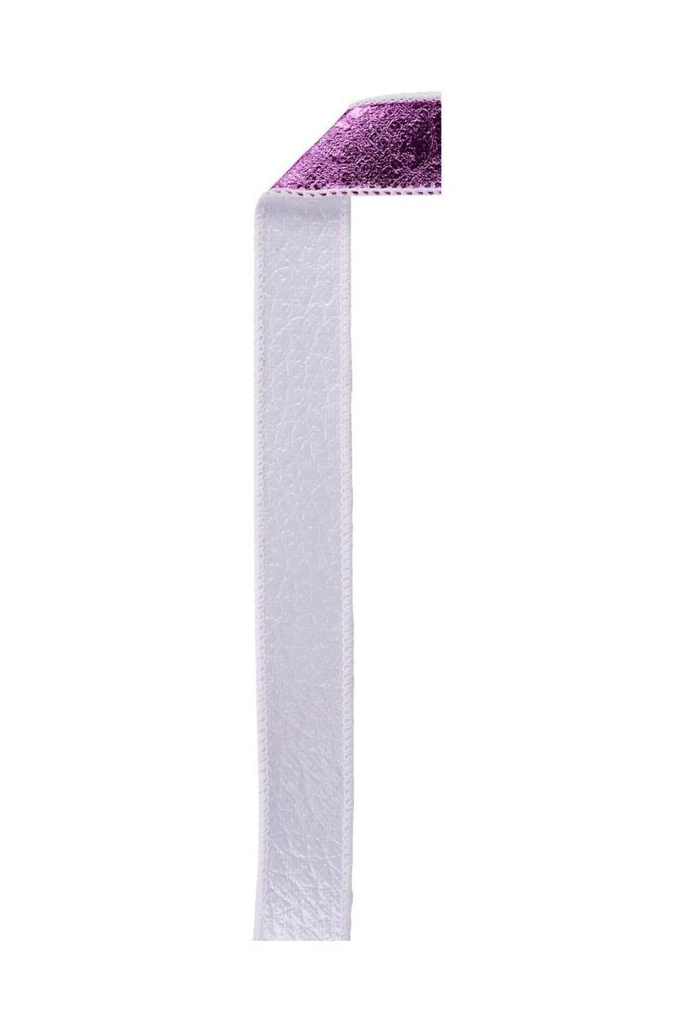 Shop For 1in Ice Crackle/Water Dot Fused Ribbon: White/Fuchsia (10 Yards)