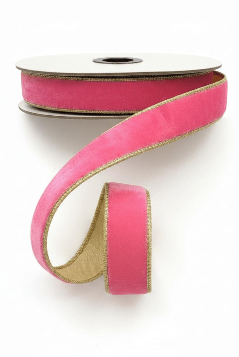 Shop For 1in Lush Velvet Gold Back Ribbon: Pink Lemonade (10 Yards)