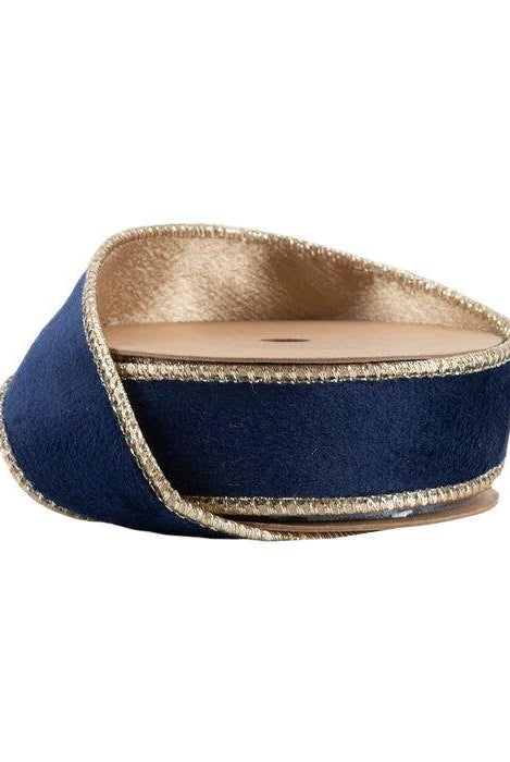 Shop For 1in Reversible Velvet Navy and Gold Ribbon (10 Yards)