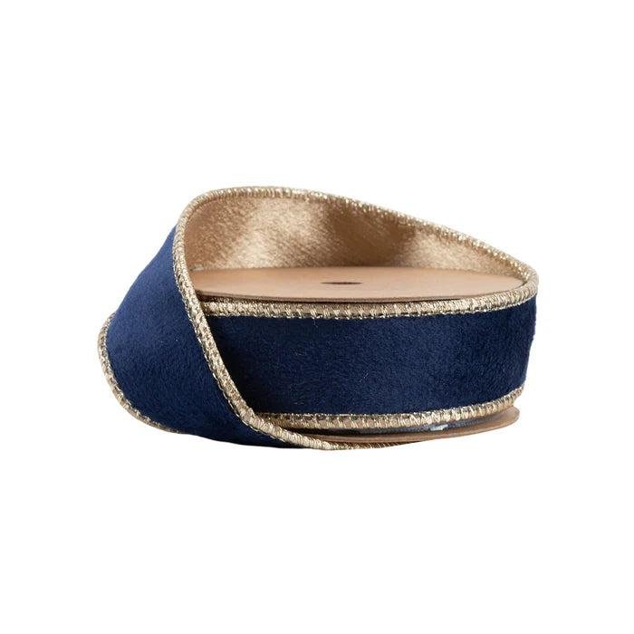 Shop For 1in Reversible Velvet Navy and Gold Ribbon (10 Yards)