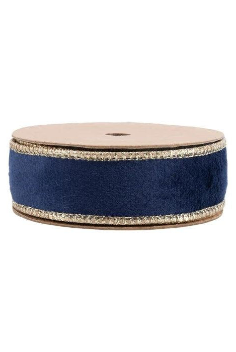 Shop For 1in Reversible Velvet Navy and Gold Ribbon (10 Yards)