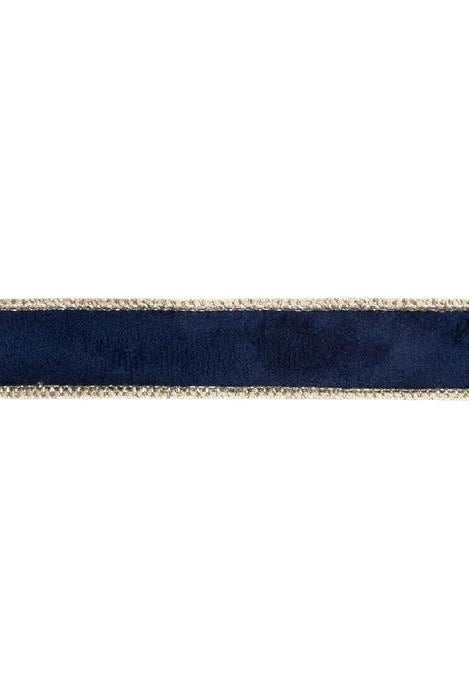 Shop For 1in Reversible Velvet Navy and Gold Ribbon (10 Yards)