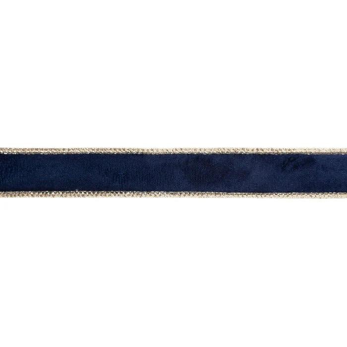 Shop For 1in Reversible Velvet Navy and Gold Ribbon (10 Yards)