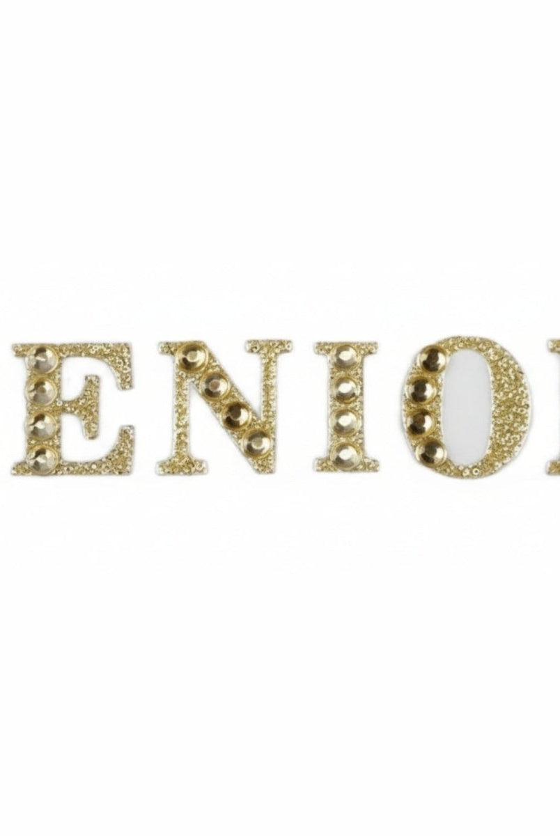 Shop For 1in Senior Sticker Rhinestone Letters: Gold