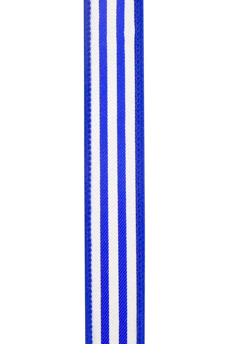 Shop For 1in Striped Twill Dupioni Ribbon: Blue/White (10 Yards)