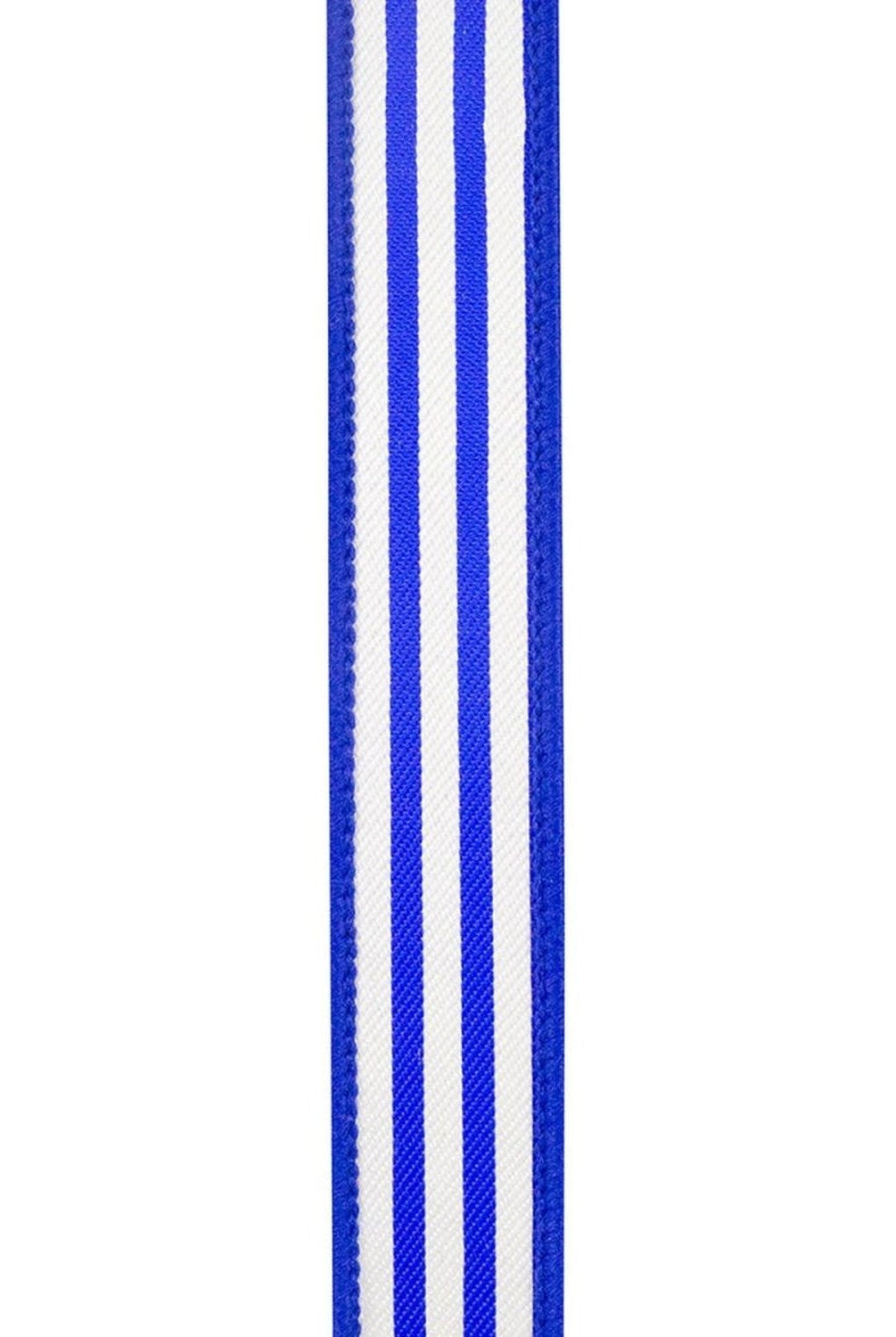 Shop For 1in Striped Twill Dupioni Ribbon: Blue/White (10 Yards)