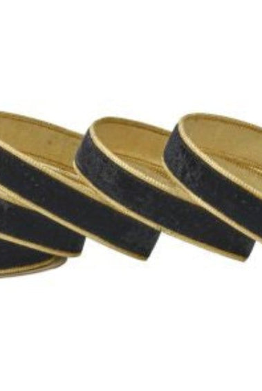 Shop For 1in Velvet Metallic Dupion Ribbon: Black/Gold (10 Yards)