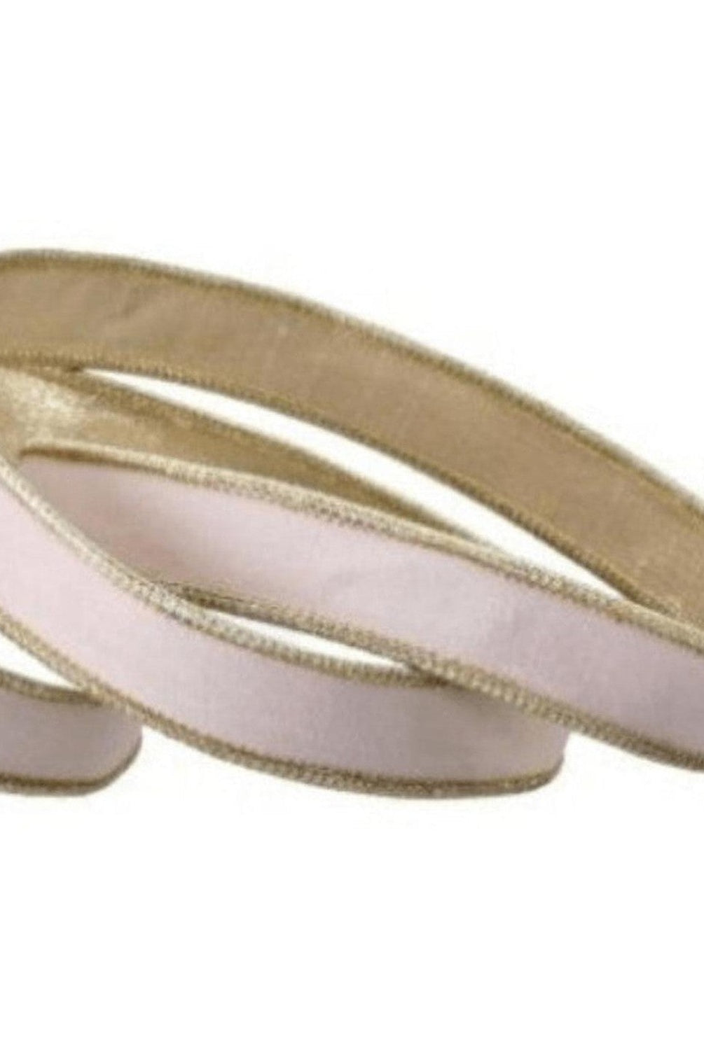 1in Velvet Ribbon with Platinum Edge: Blush Pink (10 Yards)
