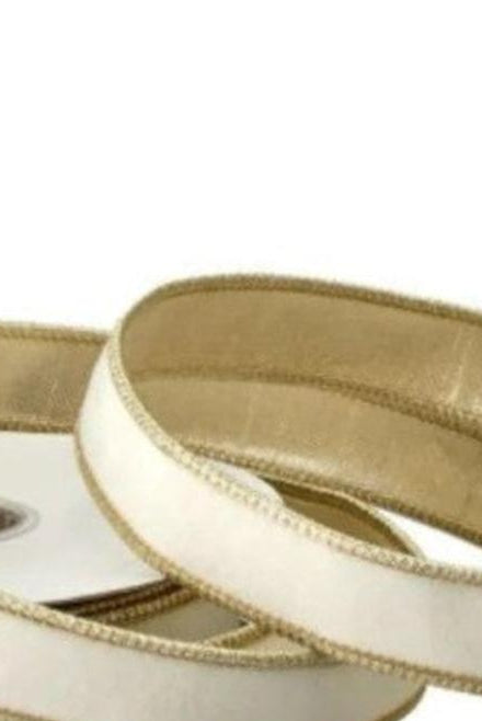 Shop For 1in Velvet Ribbon with Platinum Edge: Ivory (10 Yards)