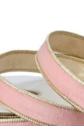 Shop For 1in Velvet Ribbon with Platinum Edge: Pastel Rose (10 Yards)