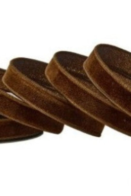 Shop For 1in Velvet with Glitter Backing Ribbon: Chocolate (10 Yards)