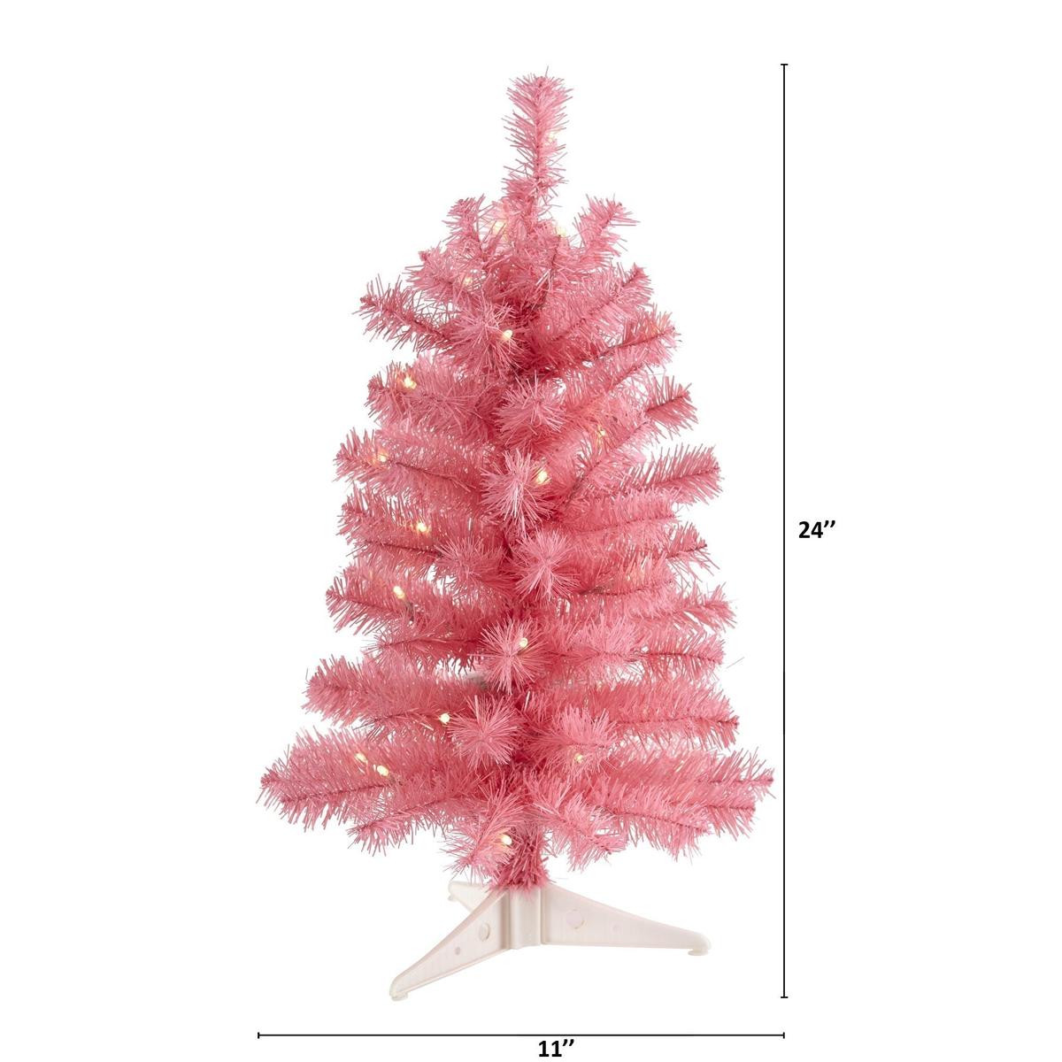Shop For 2’ LED Pink Artificial Christmas Tree