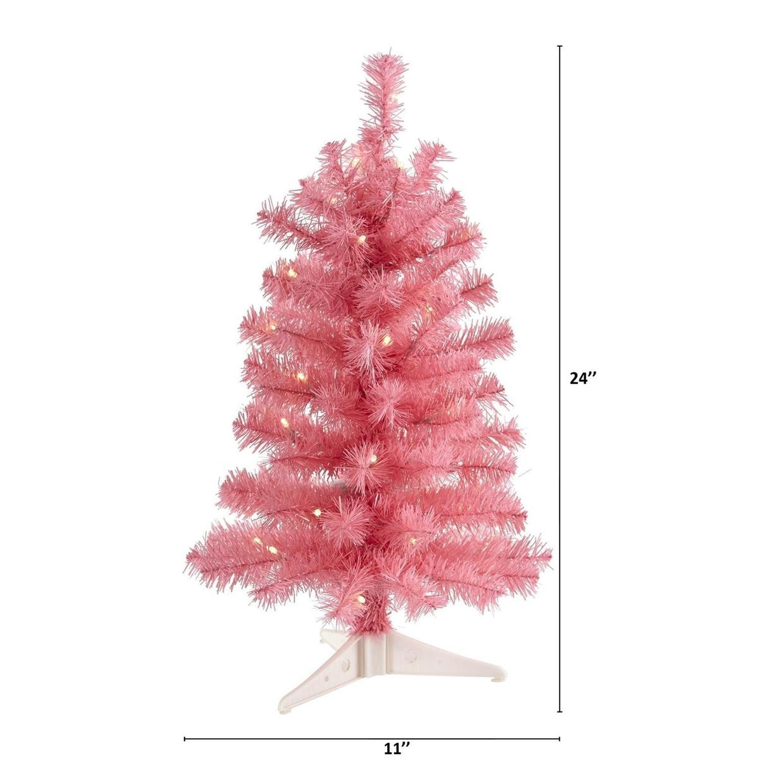 Shop For 2’ LED Pink Artificial Christmas Tree