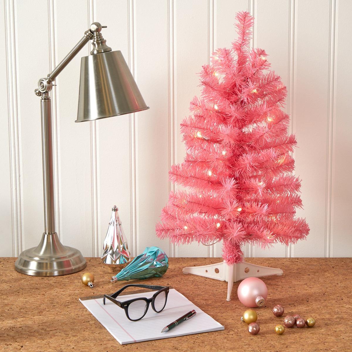 Shop For 2’ LED Pink Artificial Christmas Tree