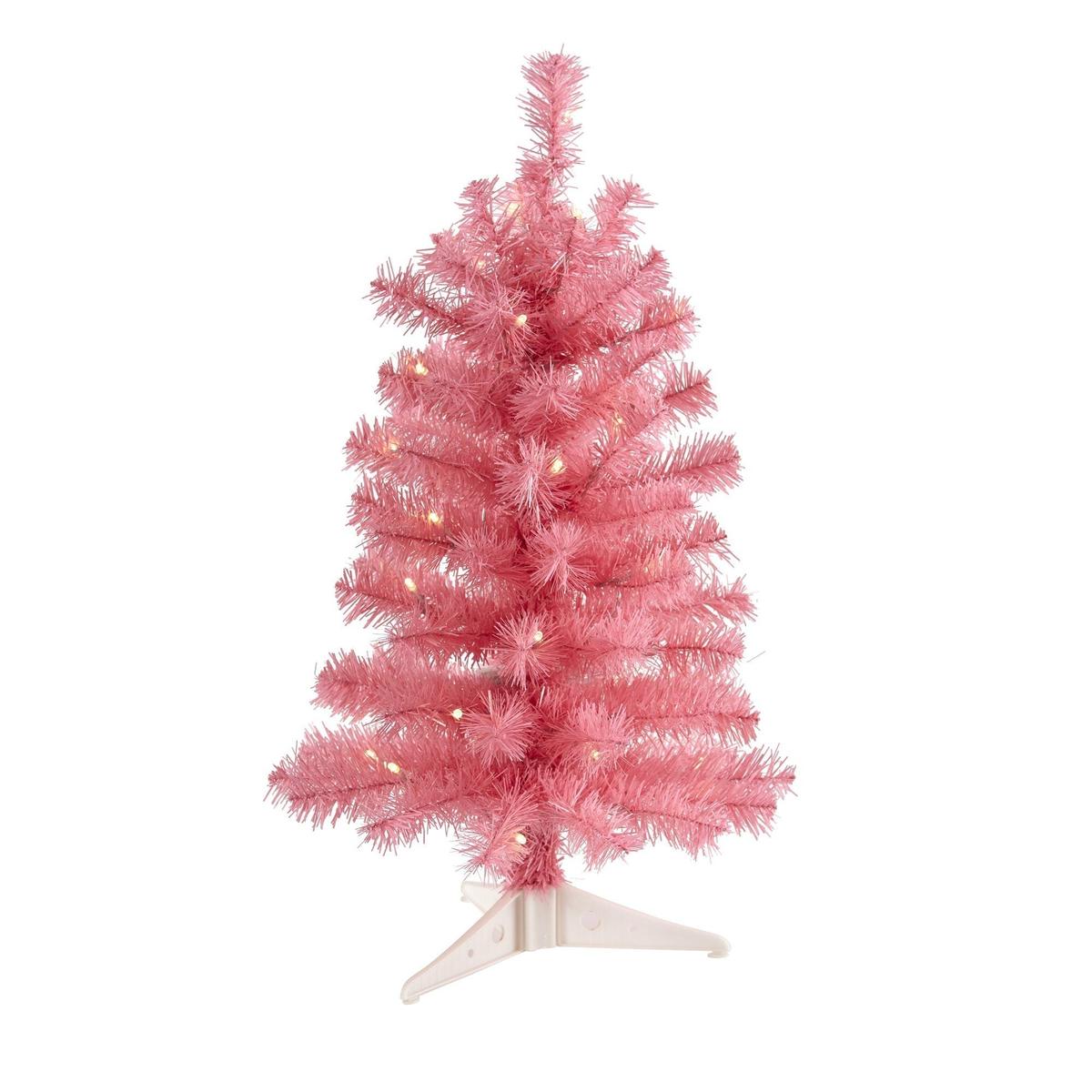 Shop For 2’ LED Pink Artificial Christmas Tree