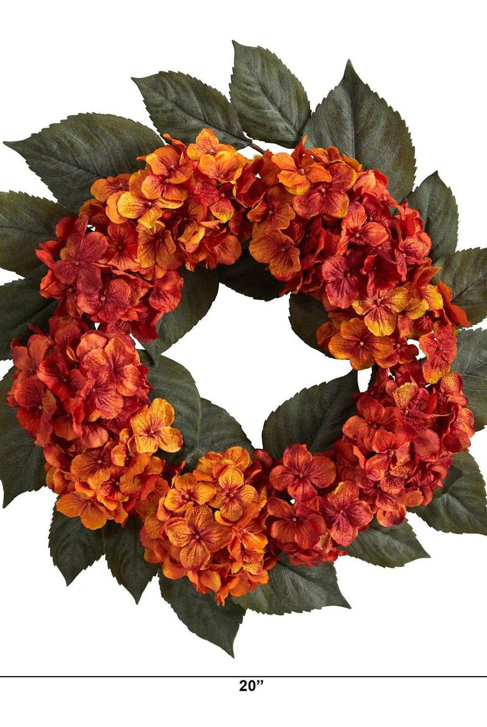 20” Autumn Hydrangea Artificial Wreath