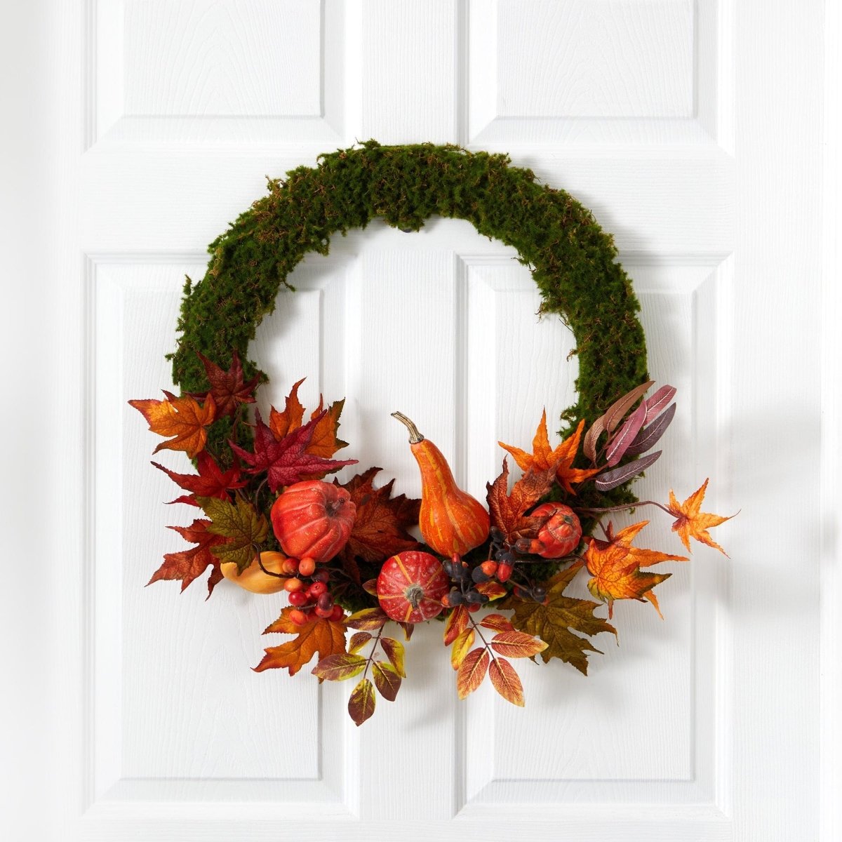 Shop For 20” Autumn Pumpkin, Gourd and Fall Maple Leaf Artificial Wreath
