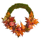 Shop For 20” Autumn Pumpkin, Gourd and Fall Maple Leaf Artificial Wreath