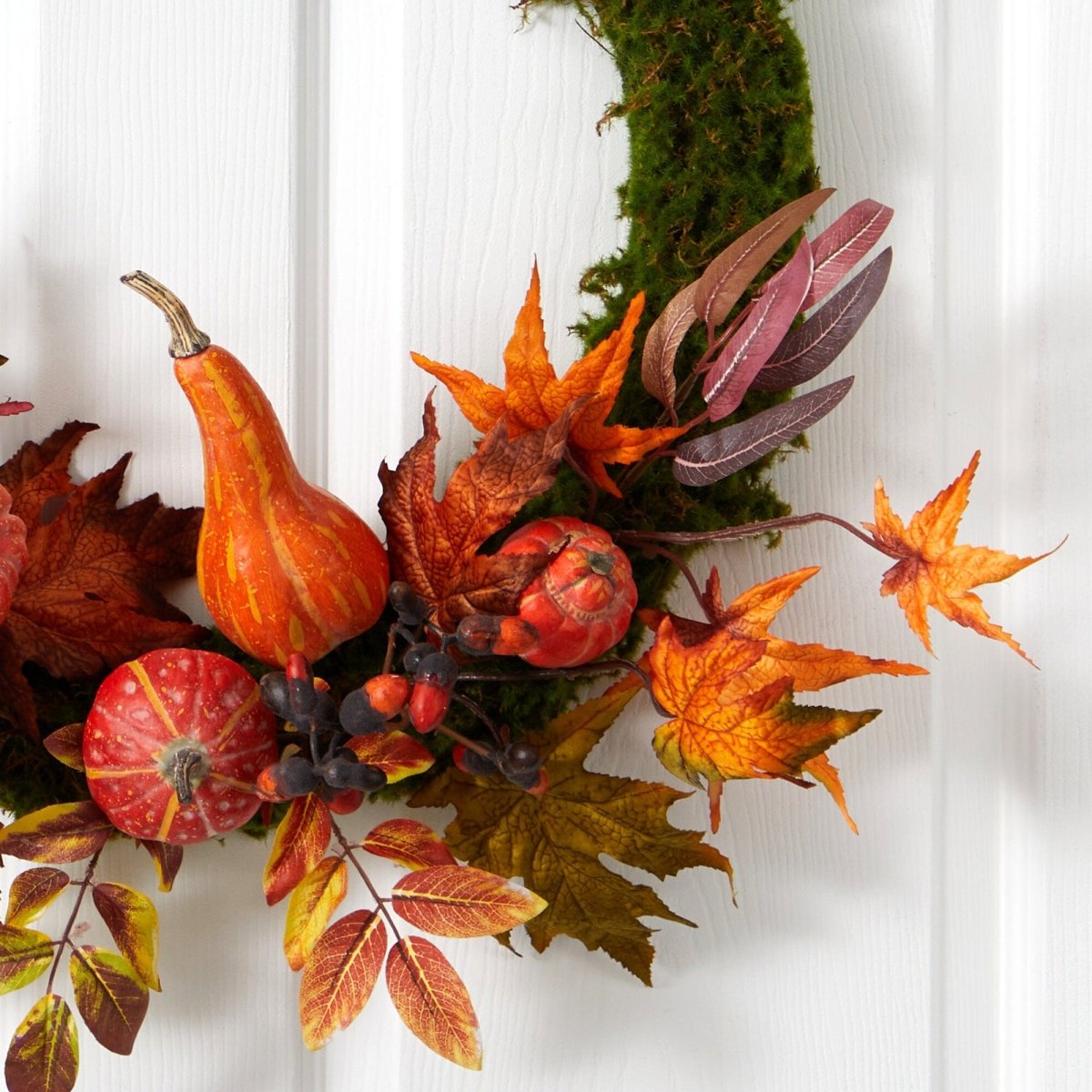 Shop For 20” Autumn Pumpkin, Gourd and Fall Maple Leaf Artificial Wreath