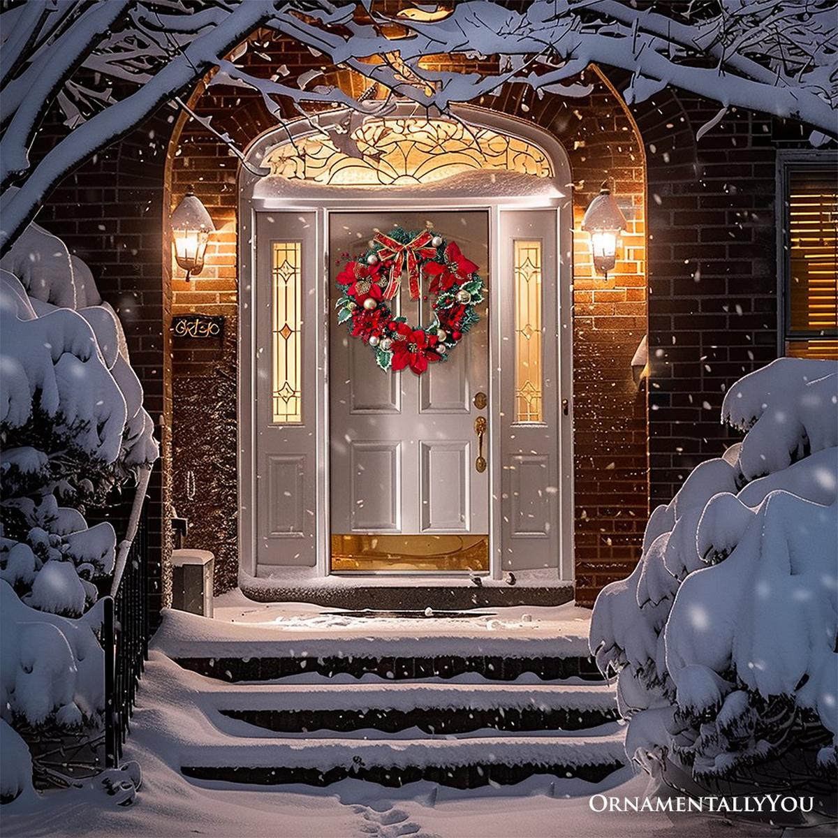 Shop For 20" Christmas Poinsettia Door Wreath