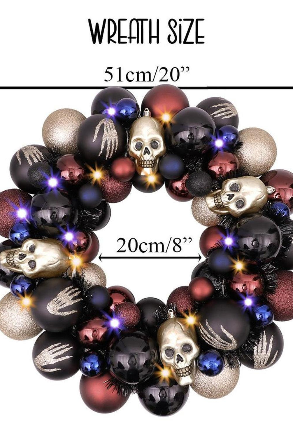 20" Creep and Glitter Spooky Door Wreath