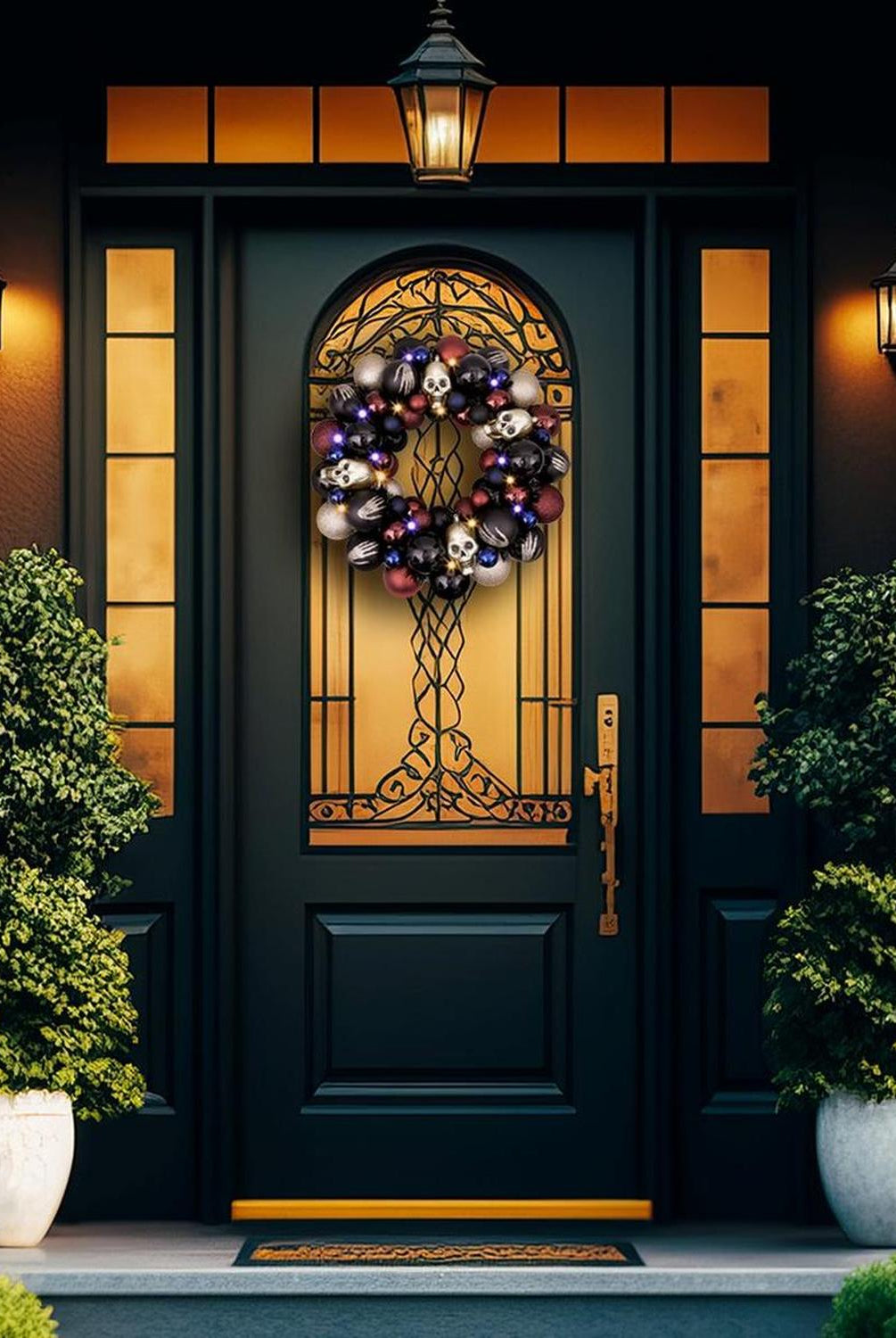 20" Creep and Glitter Spooky Door Wreath