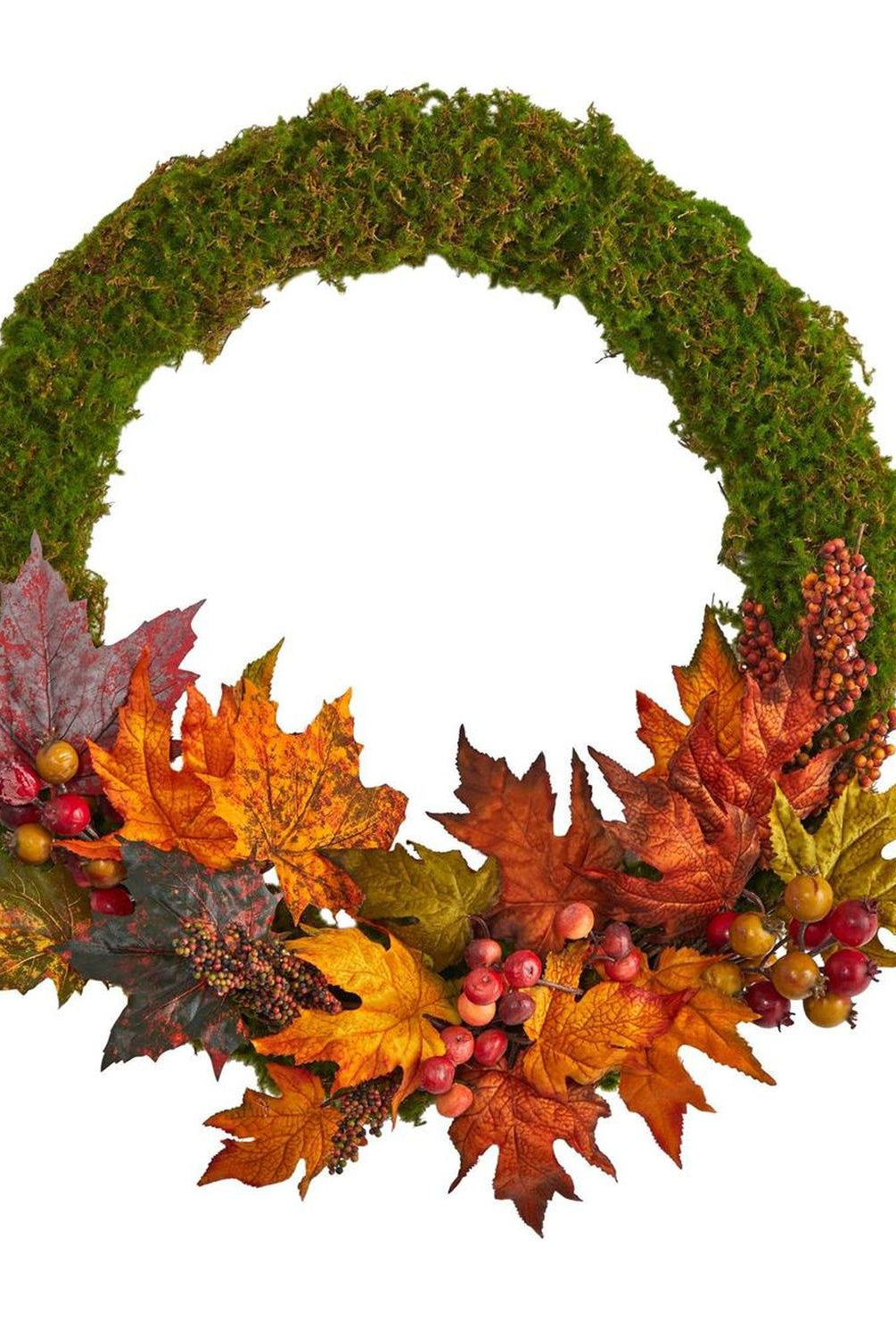 20” Fall Maple Leaf and Berries Artificial Autumn Wreath