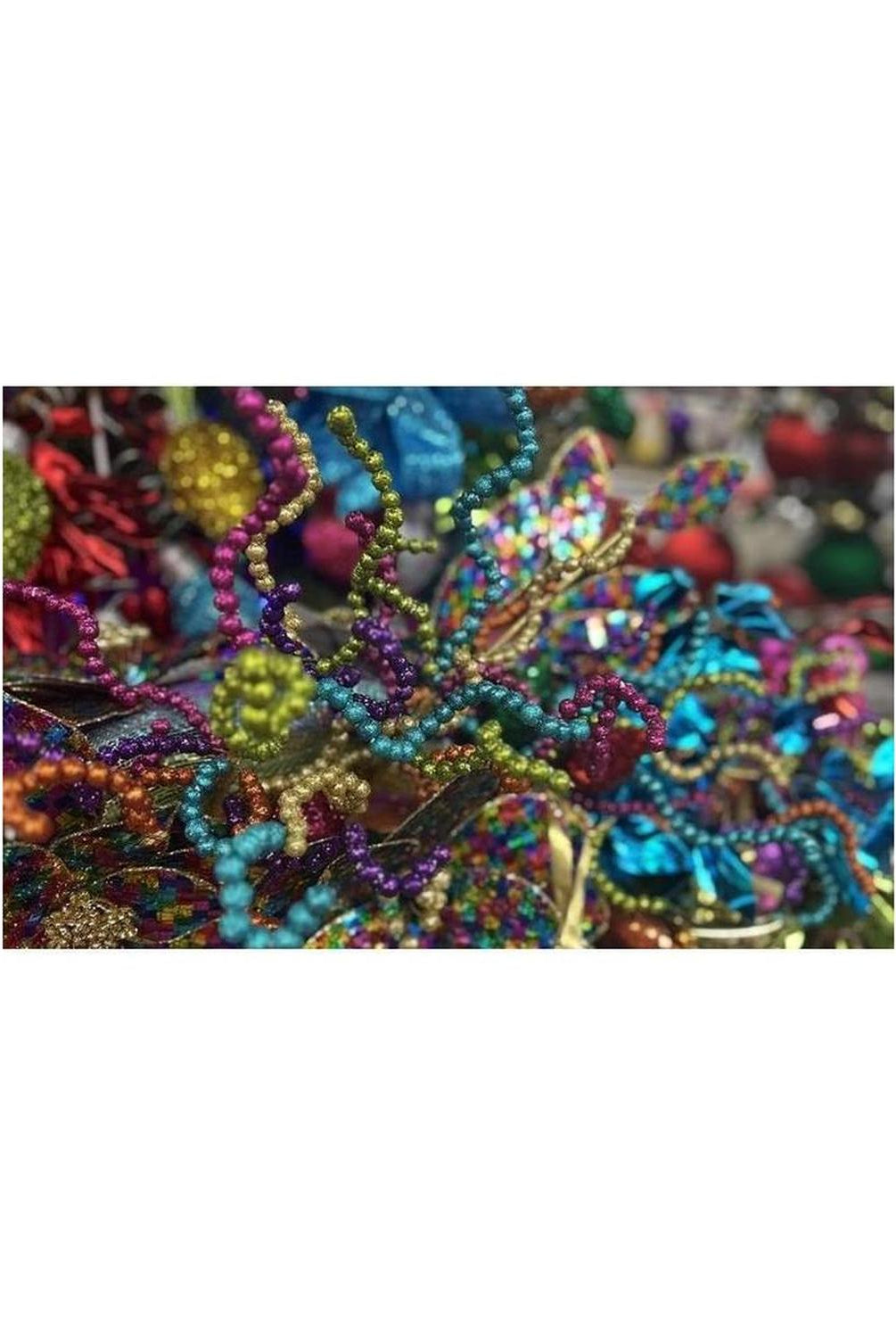 20" Glitter Bead Curly Twig Spray: Fiesta