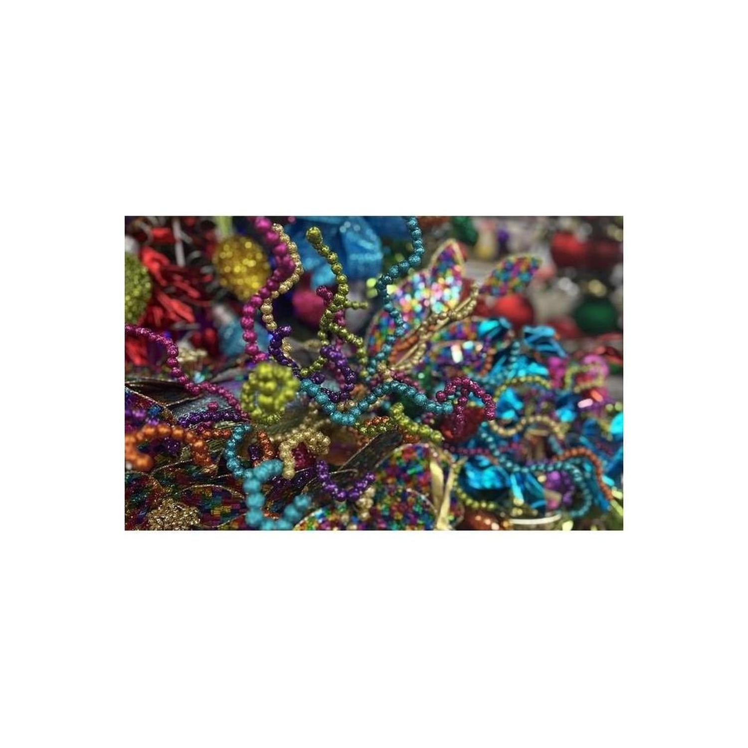 20" Glitter Bead Curly Twig Spray: Fiesta