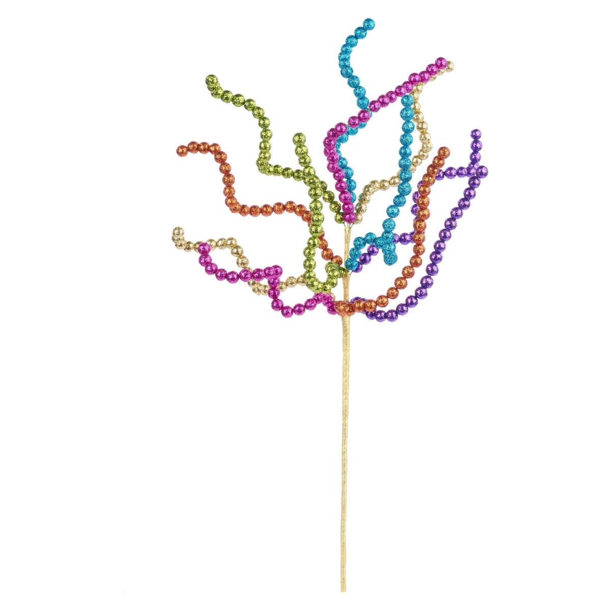Shop For 20" Glitter Bead Curly Twig Spray: Fiesta